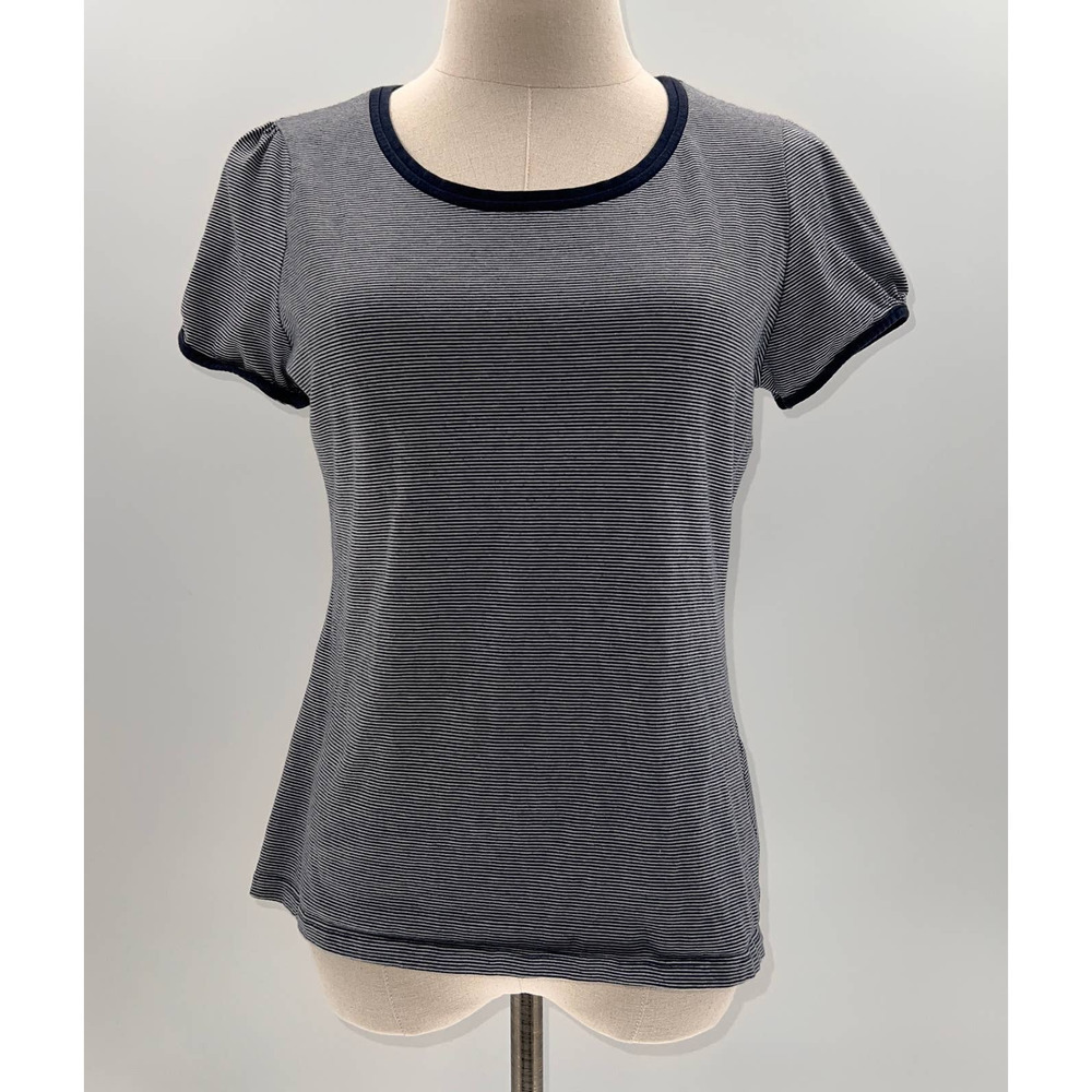 Brooks Brothers Navy/White Striped Short Sleeve Top- M